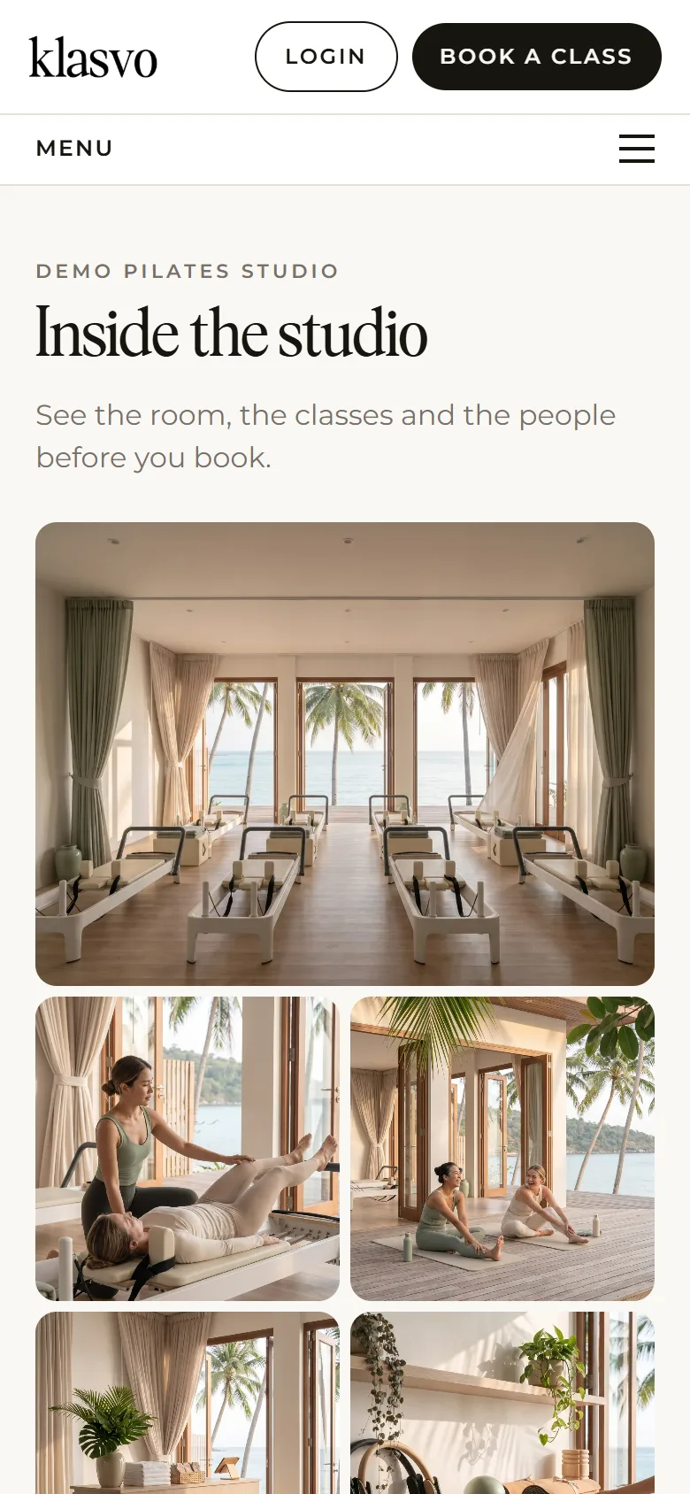 Gallery, a page of a studio's website made with Klasvo